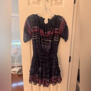 MISA Los Angeles Becca Tie-Dye Print mini dress